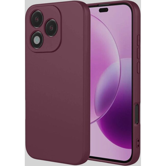 Husa pentru  Honor 400 Lite Liquid Silicone, subțire, captusita cu microfibra, anti amprentă, protectie cameră foto, Bordeaux