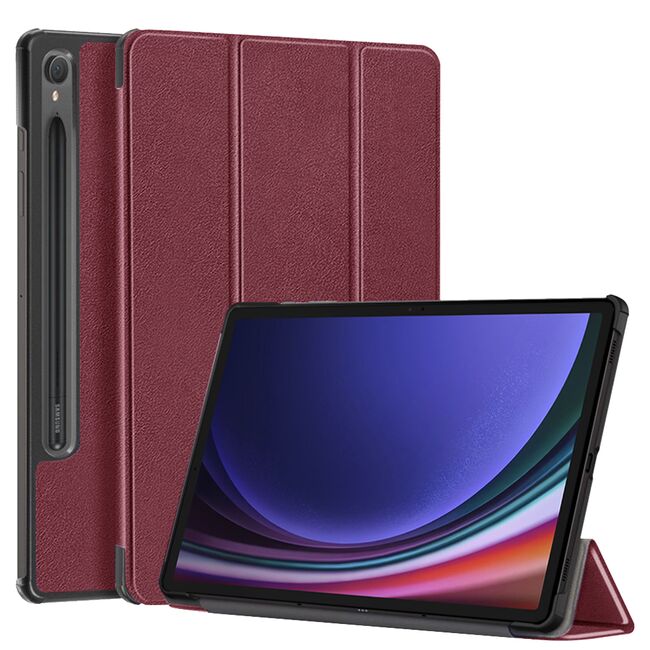 Husa pentru  Samsung Galaxy Tab S10 FE+ Plus 13.1 inch tip stand functie sleep/wake-up, protectie 360 - Bordeaux