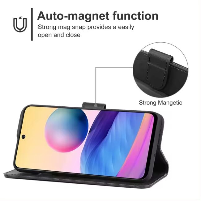 Husa pentru  Honor 400 Lite tip carte 360 Kickstand Portofel Multifunctional, Protectie Completa, Negru