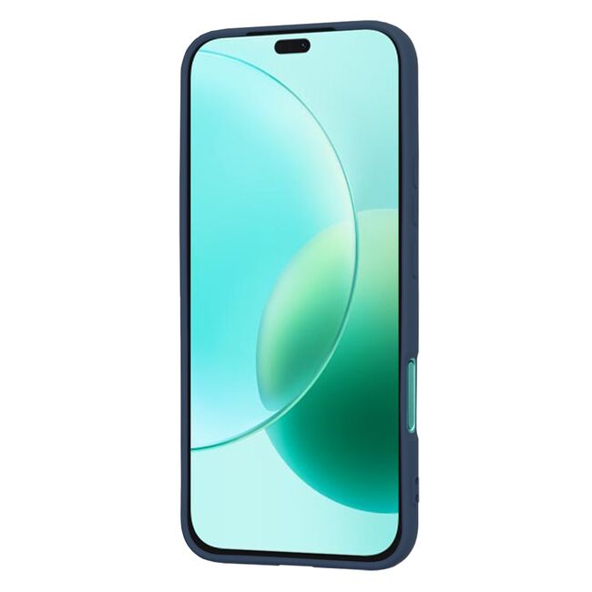 Husa pentru  Honor 400 Lite Liquid Silicone, subțire, captusita cu microfibra, anti amprentă, protectie cameră foto, Albastru