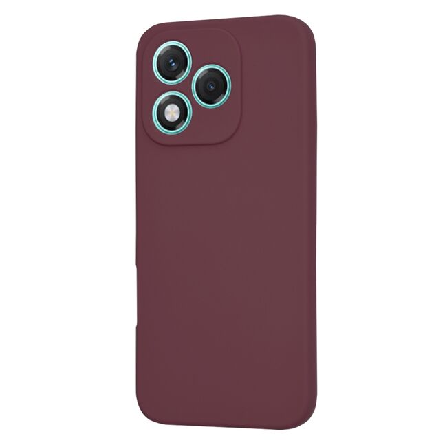 Husa pentru  Honor 400 Lite Liquid Silicone, subțire, captusita cu microfibra, anti amprentă, protectie cameră foto, Bordeaux