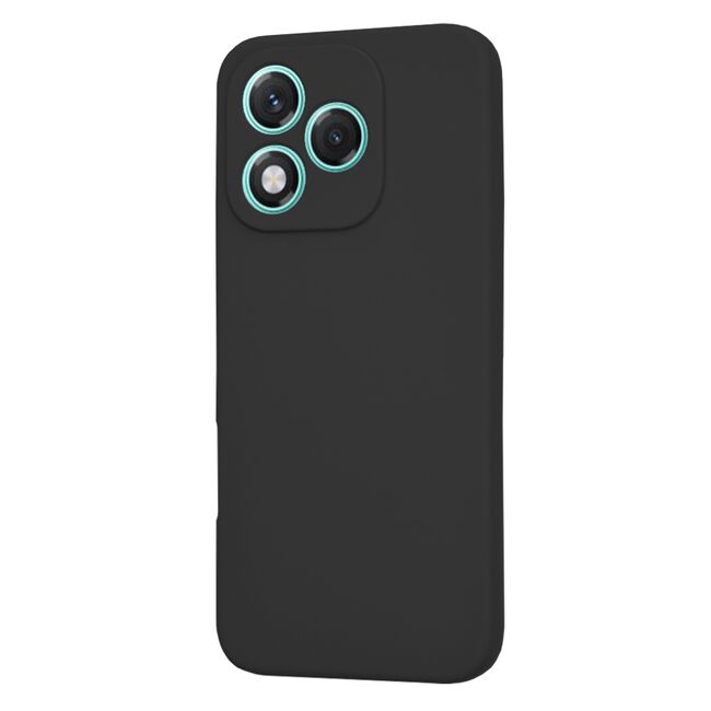 Husa pentru  Honor 400 Lite Liquid Silicone, subțire, captusita cu microfibra, anti amprentă, protectie cameră foto, Negru