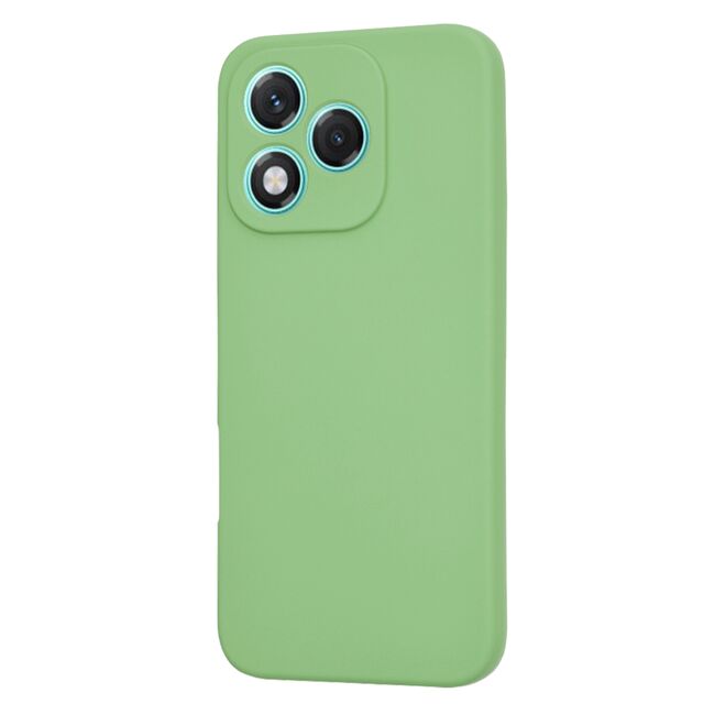 Husa pentru  Honor 400 Lite Liquid Silicone, subțire, captusita cu microfibra, anti amprentă, protectie cameră foto, Verde deschis
