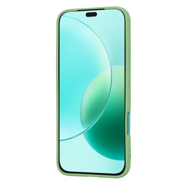 Husa pentru  Honor 400 Lite Liquid Silicone, subțire, captusita cu microfibra, anti amprentă, protectie cameră foto, Verde deschis