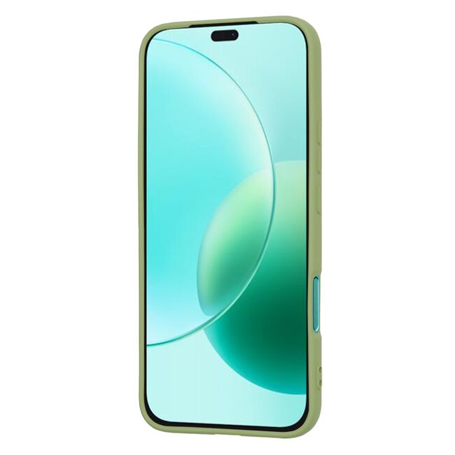 Husa pentru  Honor 400 Lite Liquid Silicone, subțire, captusita cu microfibra, anti amprentă, protectie cameră foto, Verde