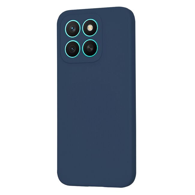 Husa pentru  Honor X8c Liquid Silicone, subțire, captusita cu microfibra, anti amprentă, protectie cameră foto, Albastru
