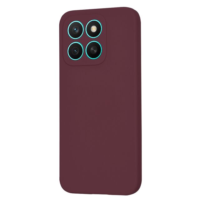 Husa pentru  Honor X8c Liquid Silicone, subțire, captusita cu microfibra, anti amprentă, protectie cameră foto, Bordeaux