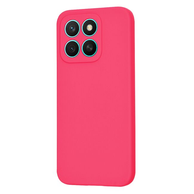Husa pentru  Honor X8c Liquid Silicone, subțire, captusita cu microfibra, anti amprentă, protectie cameră foto, Fucsia