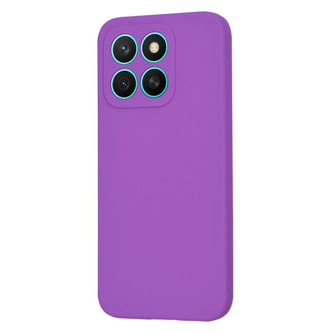 Husa pentru  Honor X8c Liquid Silicone, subțire, captusita cu microfibra, anti amprentă, protectie cameră foto, Mov