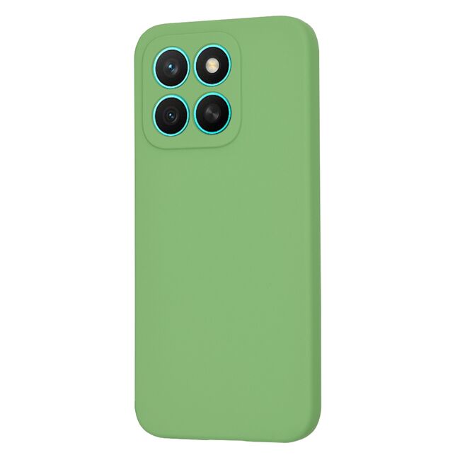 Husa pentru  Honor X8c Liquid Silicone, subțire, captusita cu microfibra, anti amprentă, protectie cameră foto, Verde deschis