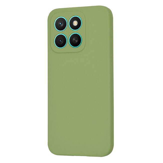 Husa pentru  Honor X8c Liquid Silicone, subțire, captusita cu microfibra, anti amprentă, protectie cameră foto, Verde