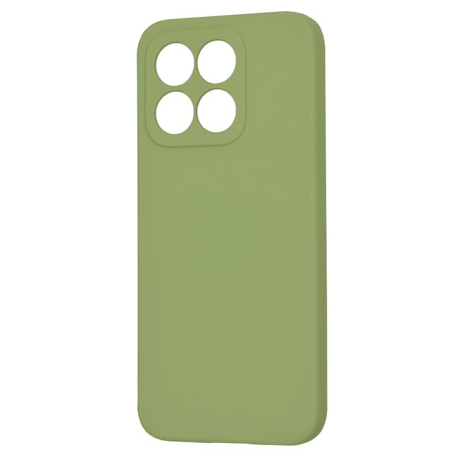 Husa pentru  Honor X8c Liquid Silicone, subțire, captusita cu microfibra, anti amprentă, protectie cameră foto, Verde
