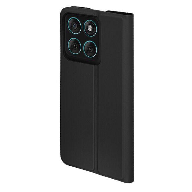 Husa pentru  Motorola Edge 60 Fusion tip carte BookFlip, inchidere magnetica, Negru intens