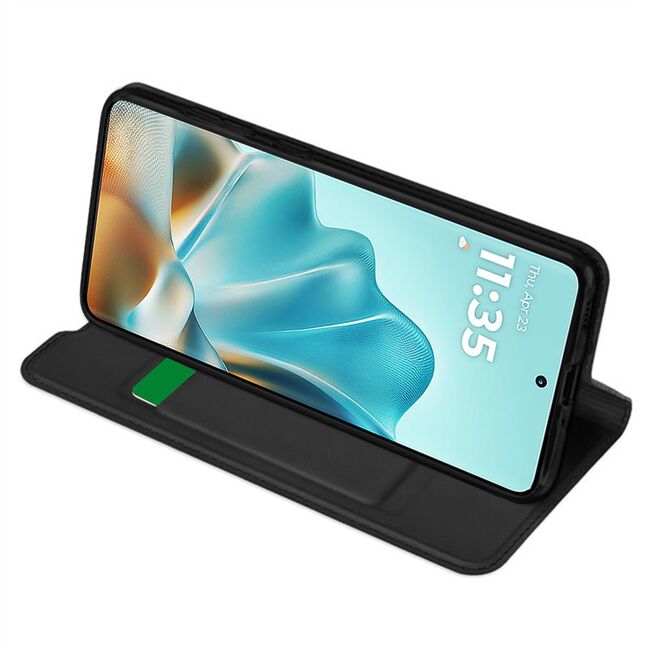 Husa pentru  Motorola Edge 60 Fusion tip carte BookFlip, inchidere magnetica, Negru intens