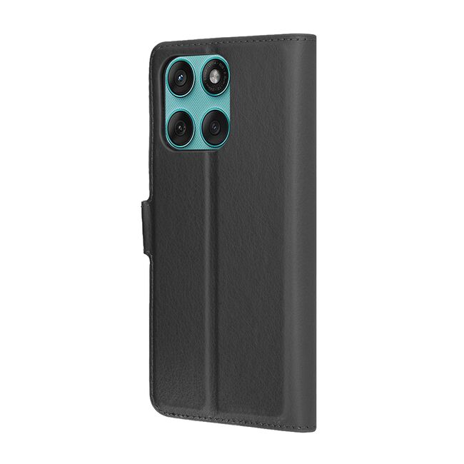 Husa pentru  Motorola Edge 60 Fusion tip carte cu inchidere magnetica, compartimente pentru carduri si functie stand, Negru