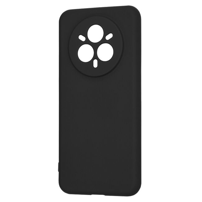Husa pentru  Realme 14 Pro+ Plus Liquid Silicone, subțire, captusita cu microfibra, anti amprentă, protectie cameră foto, Negru
