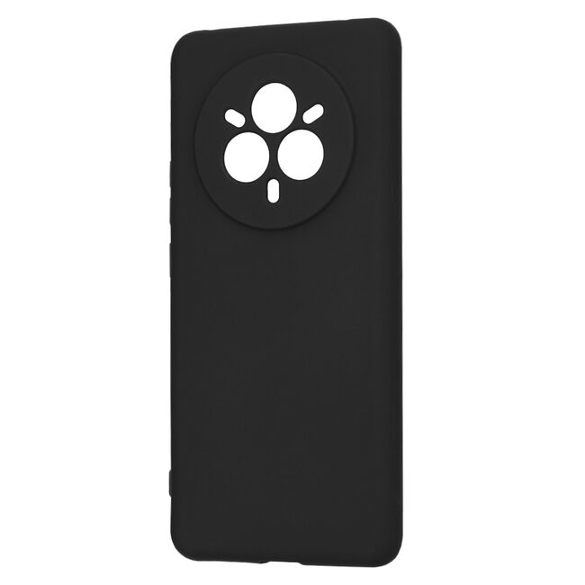 Husa pentru  Realme 14 Pro 5G Liquid Silicone, subțire, captusita cu microfibra, anti amprentă, protectie cameră foto, Negru