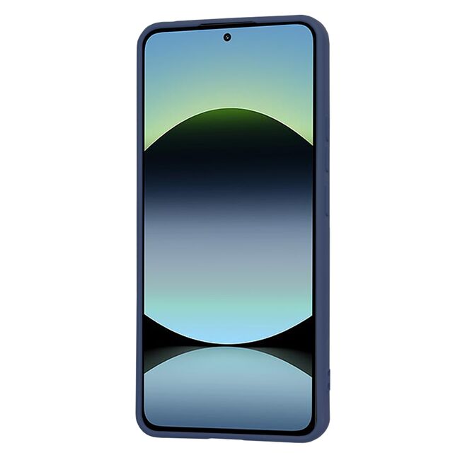 Husa pentru  Xiaomi Redmi Note 14 4G Liquid Silicone, subțire, captusita cu microfibra, anti amprentă, protectie cameră foto, Albastru