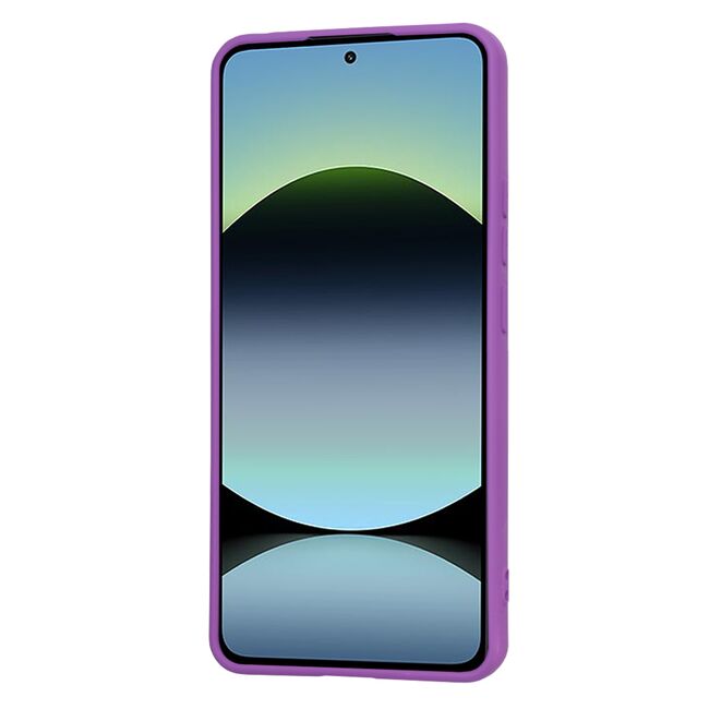 Husa pentru  Xiaomi Redmi Note 14 4G Liquid Silicone, subțire, captusita cu microfibra, anti amprentă, protectie cameră foto, Mov