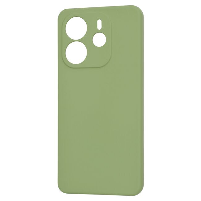 Husa pentru  Xiaomi Redmi Note 14 4G Liquid Silicone, subțire, captusita cu microfibra, anti amprentă, protectie cameră foto, Verde