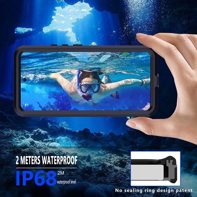 Husa pentru  Xiaomi Redmi Note 14 Pro 5G ShockProof Dust-Water Proof IP68 Full Body 360 Protection, negru - transparent