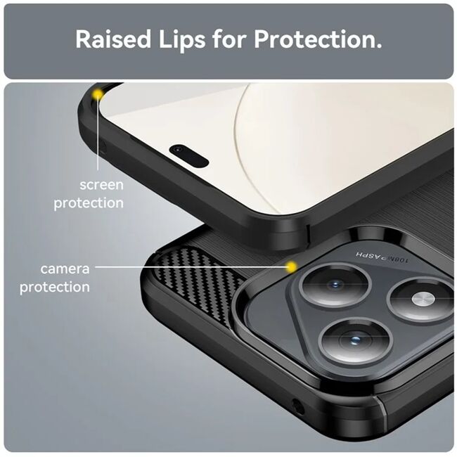 Husa pentru Honor 400 Lite Carbon Liquid Silicone, Negru