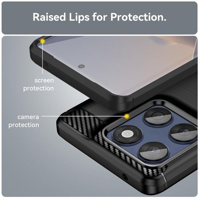 Husa pentru Motorola Edge 60 Fusion Carbon Liquid Silicone, Albastru