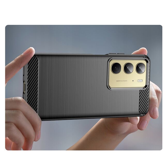 Husa pentru Realme C75 Carbon Liquid Silicone, Negru