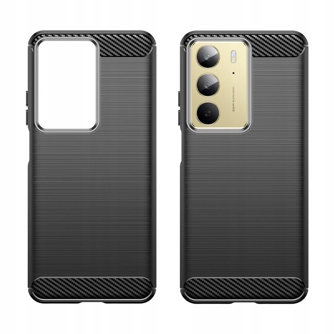 Husa pentru Realme C75 Carbon Liquid Silicone, Negru