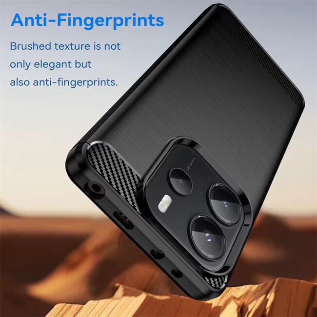 Husa pentru Xiaomi Redmi Note 14S Carbon Liquid Silicone, Negru