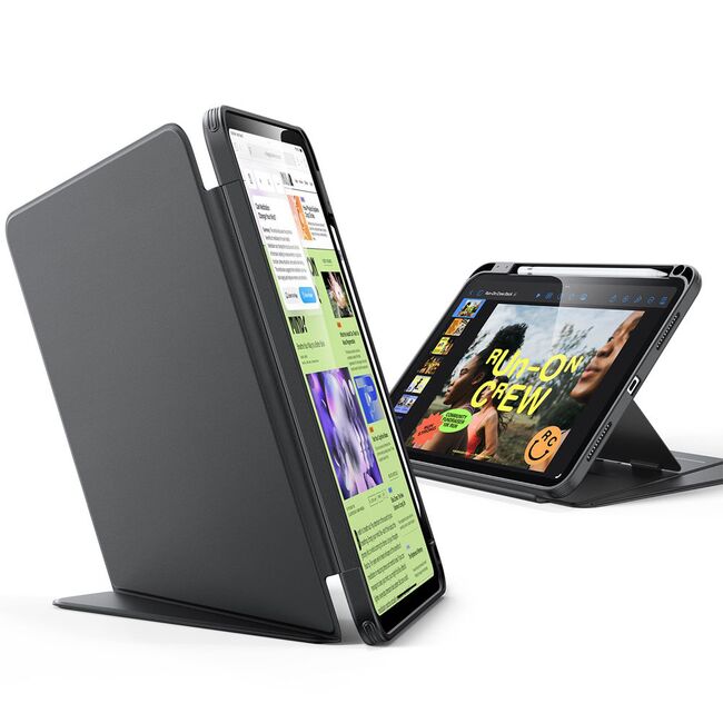 Husa pentru iPad 11 2025 ESR - Flip Hybrid Folio cu functie sleep / wake-up, tip stand si slot pentru stylus - Negru