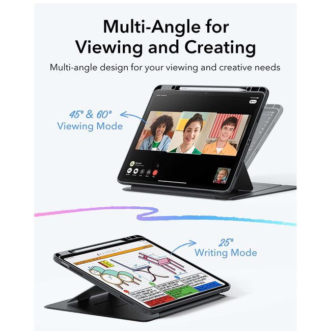 Husa pentru iPad Air 11 2024 / 2025​ M2, M3 ESR - Flip Hybrid Folio cu functie sleep / wake-up, tip stand si slot pentru stylus - Mov