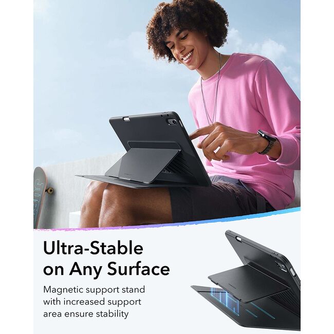 Husa pentru iPad Air 11 2024 / 2025​ M2, M3 ESR - Flip Hybrid Folio cu functie sleep / wake-up, tip stand si slot pentru stylus - Mov