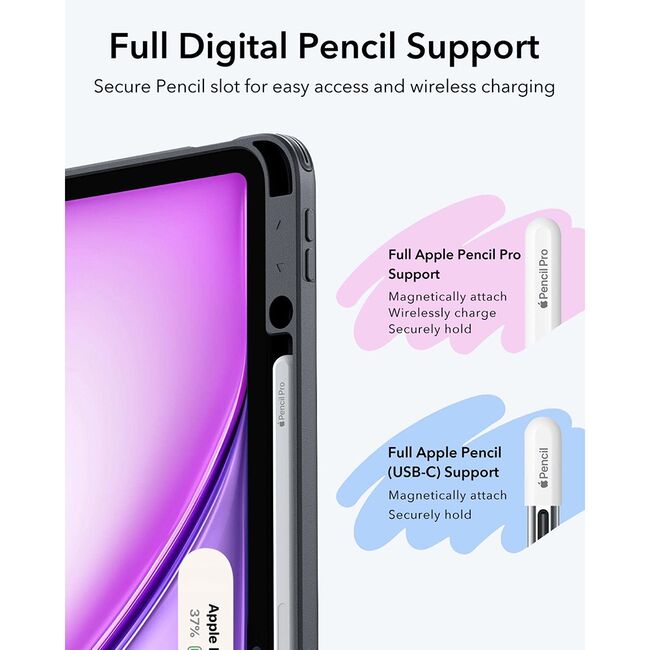 Husa pentru iPad Air 11 2024 / 2025​ M2, M3 ESR - Flip Hybrid Folio cu functie sleep / wake-up, tip stand si slot pentru stylus - Mov