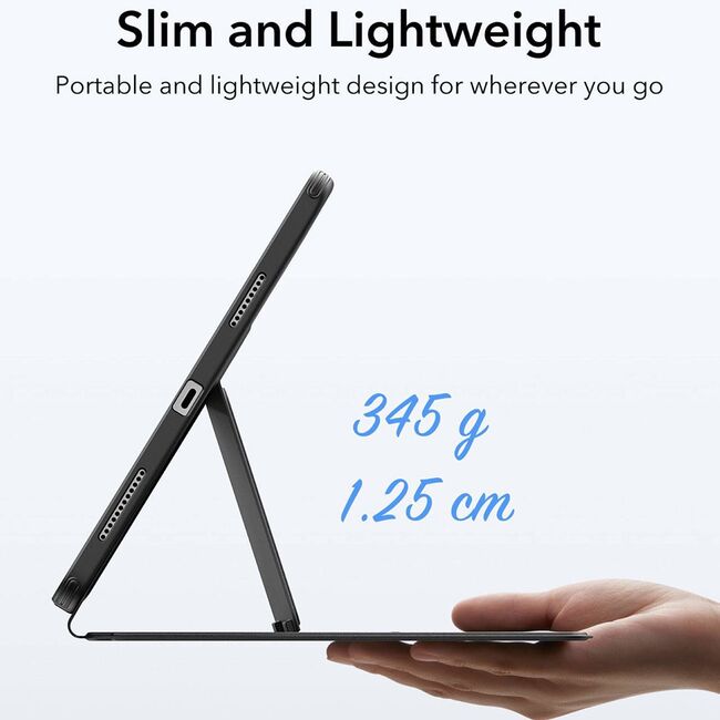 Husa pentru iPad Air 11 2024 / 2025​ M2, M3 ESR - Flip Hybrid Folio cu functie sleep / wake-up, tip stand si slot pentru stylus - Negru