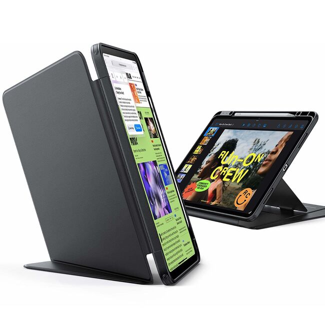 Husa pentru iPad Air 13 (2024, 2025) ESR - Flip Hybrid Folio cu functie sleep / wake-up, tip stand si slot pentru stylus - Negru