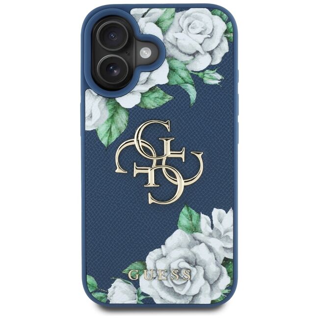 Husa premium pentru  iPhone 16 Guess Elegance Series - Albastru