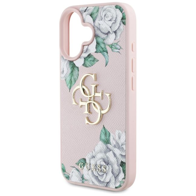 Husa premium pentru  iPhone 16 Guess Elegance Series - Roz