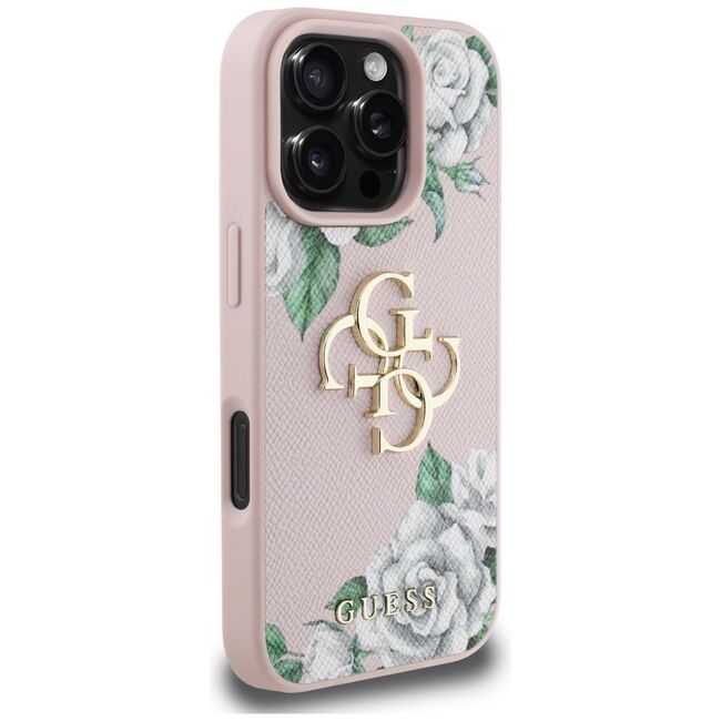 Husa premium pentru  iPhone 16 Pro Max Guess Elegance Series - Roz