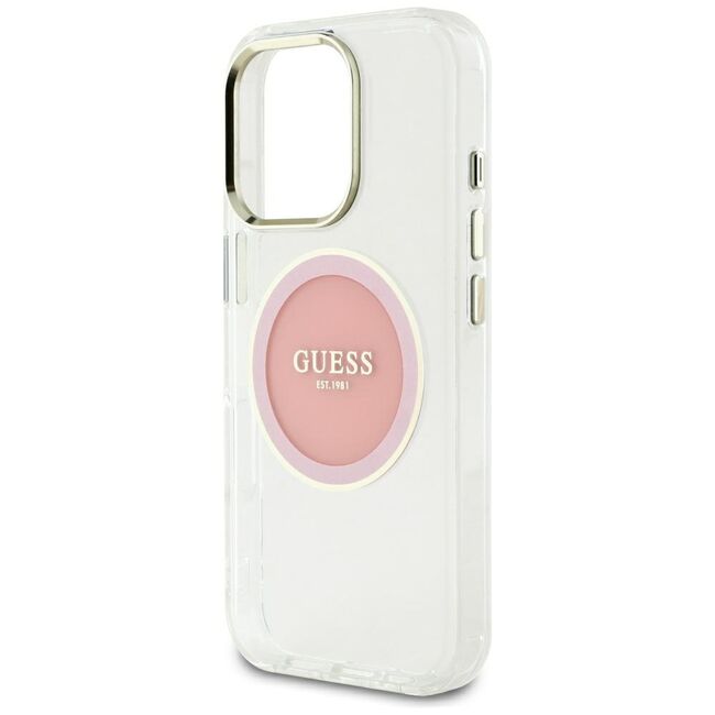 Husa premium pentru  iPhone 16 Pro Max compatibila MagSafe Guess Luxury Series - Alb