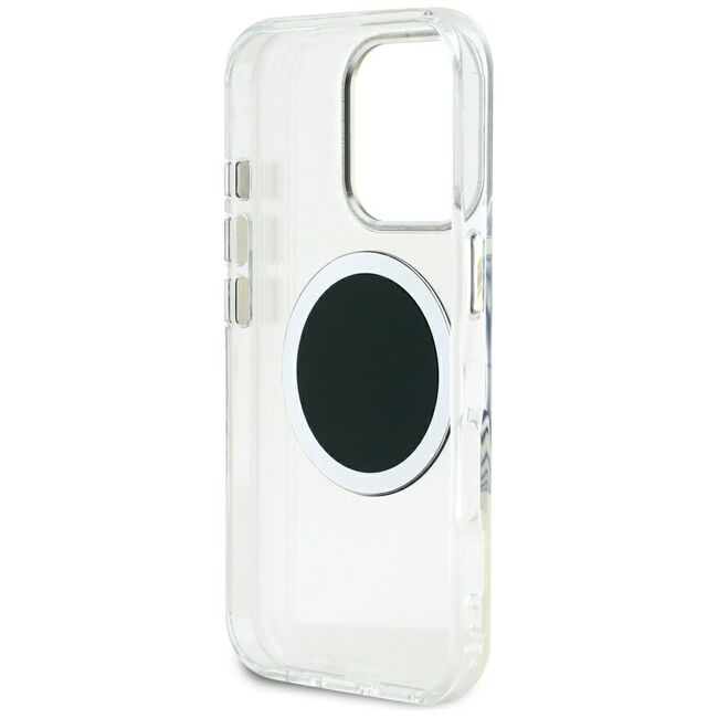 Husa premium pentru  iPhone 16 Pro Max compatibila MagSafe Guess Luxury Series - Clear