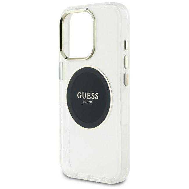 Husa premium pentru  iPhone 16 Pro Max compatibila MagSafe Guess Luxury Series - Clear