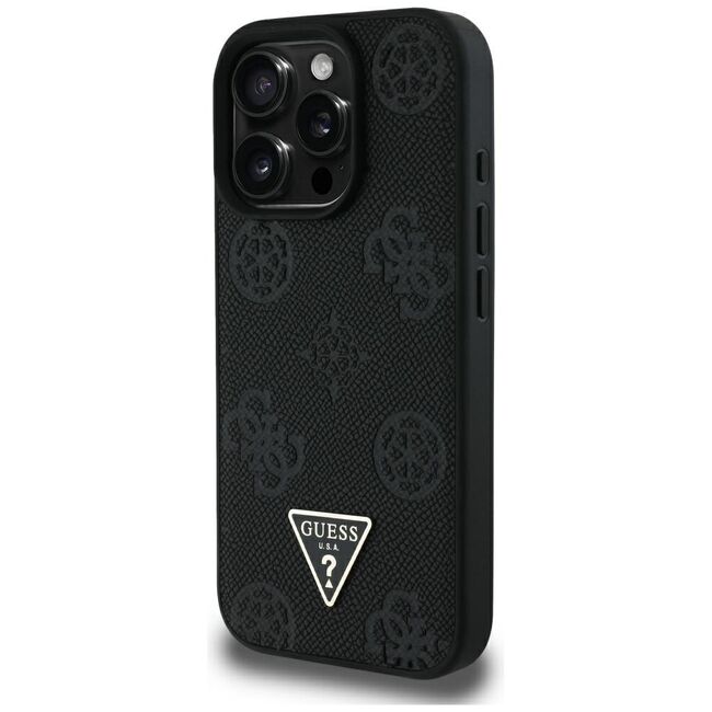 Husa premium pentru  iPhone 16 Pro Max compatibila MagSafe Guess Luxury Series - Negru