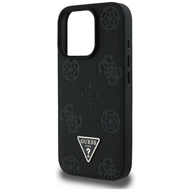 Husa premium pentru  iPhone 16 Pro Max compatibila MagSafe Guess Luxury Series - Negru