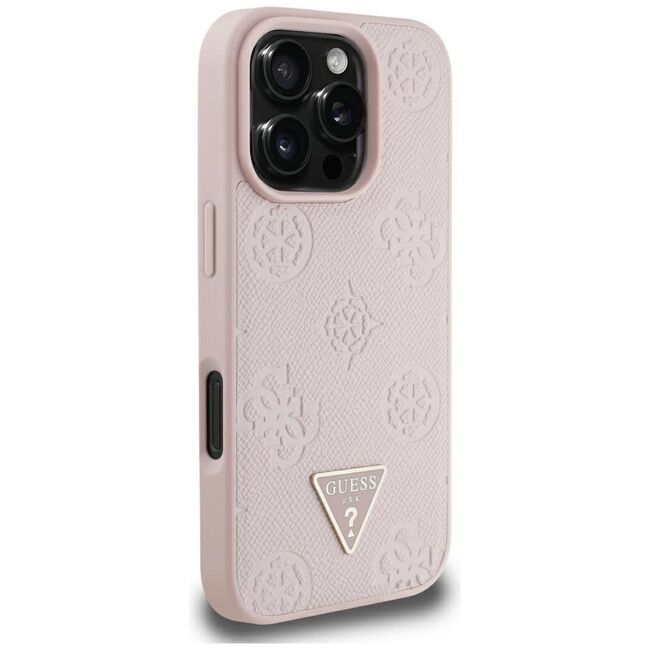 Husa premium pentru  iPhone 16 Pro Max compatibila MagSafe Guess Luxury Series - Roz