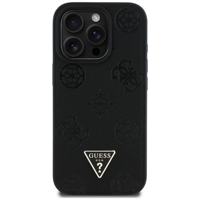 Husa premium pentru  iPhone 16 Pro compatibila MagSafe Guess Luxury Series - Negru
