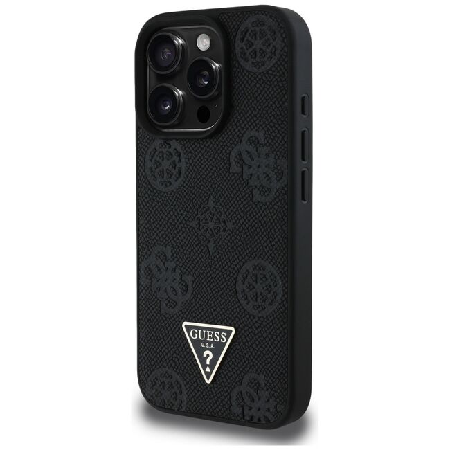 Husa premium pentru  iPhone 16 Pro compatibila MagSafe Guess Luxury Series - Negru