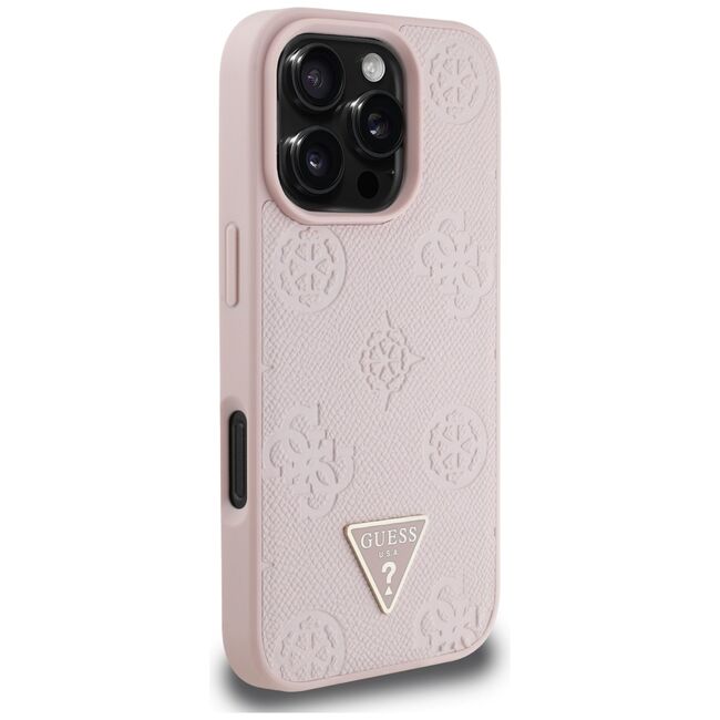 Husa premium pentru  iPhone 16 Pro compatibila MagSafe Guess Luxury Series - Roz