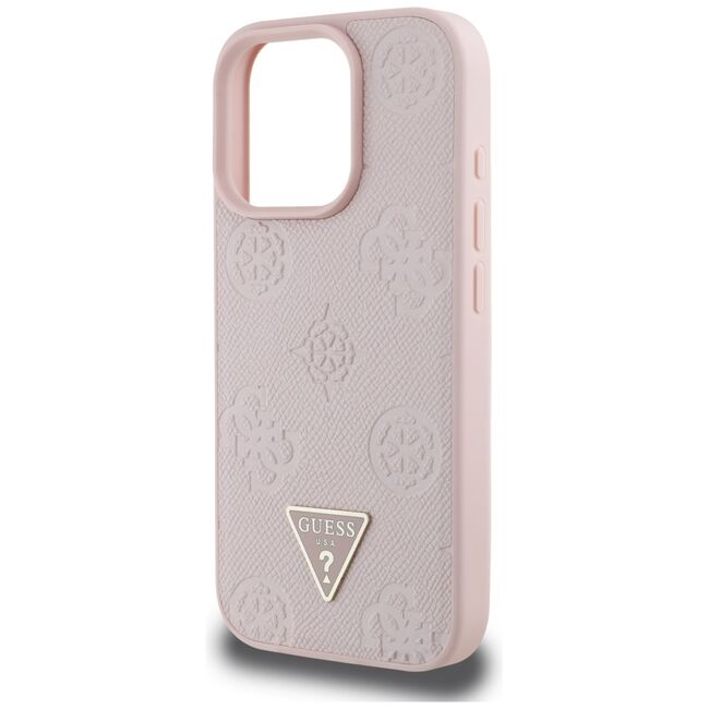 Husa premium pentru  iPhone 16 Pro compatibila MagSafe Guess Luxury Series - Roz