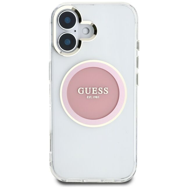 Husa premium pentru  iPhone 16 compatibila MagSafe Guess Luxury Series - Alb